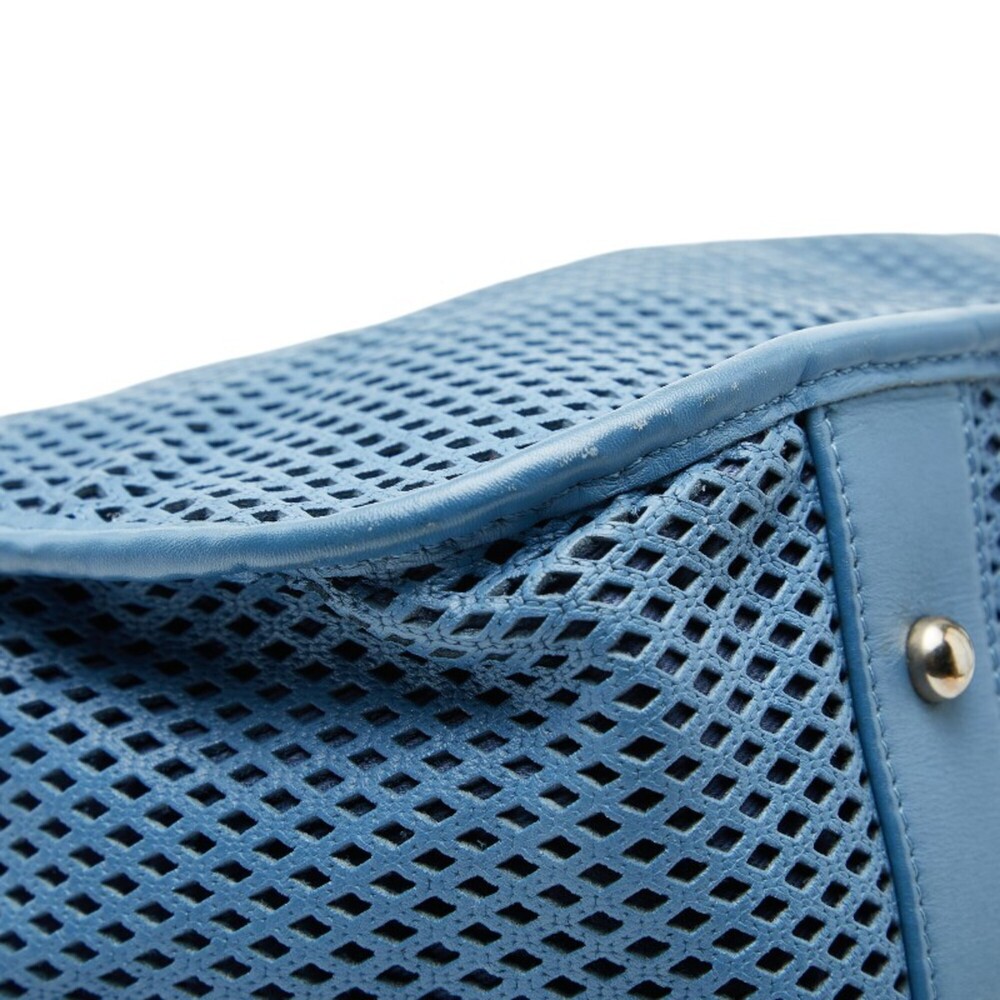 CHANEL Blue Leather Logo Tote Bag - Picture 5 of 12